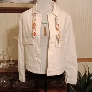 LuLaRoe white denim jacket.  NWT